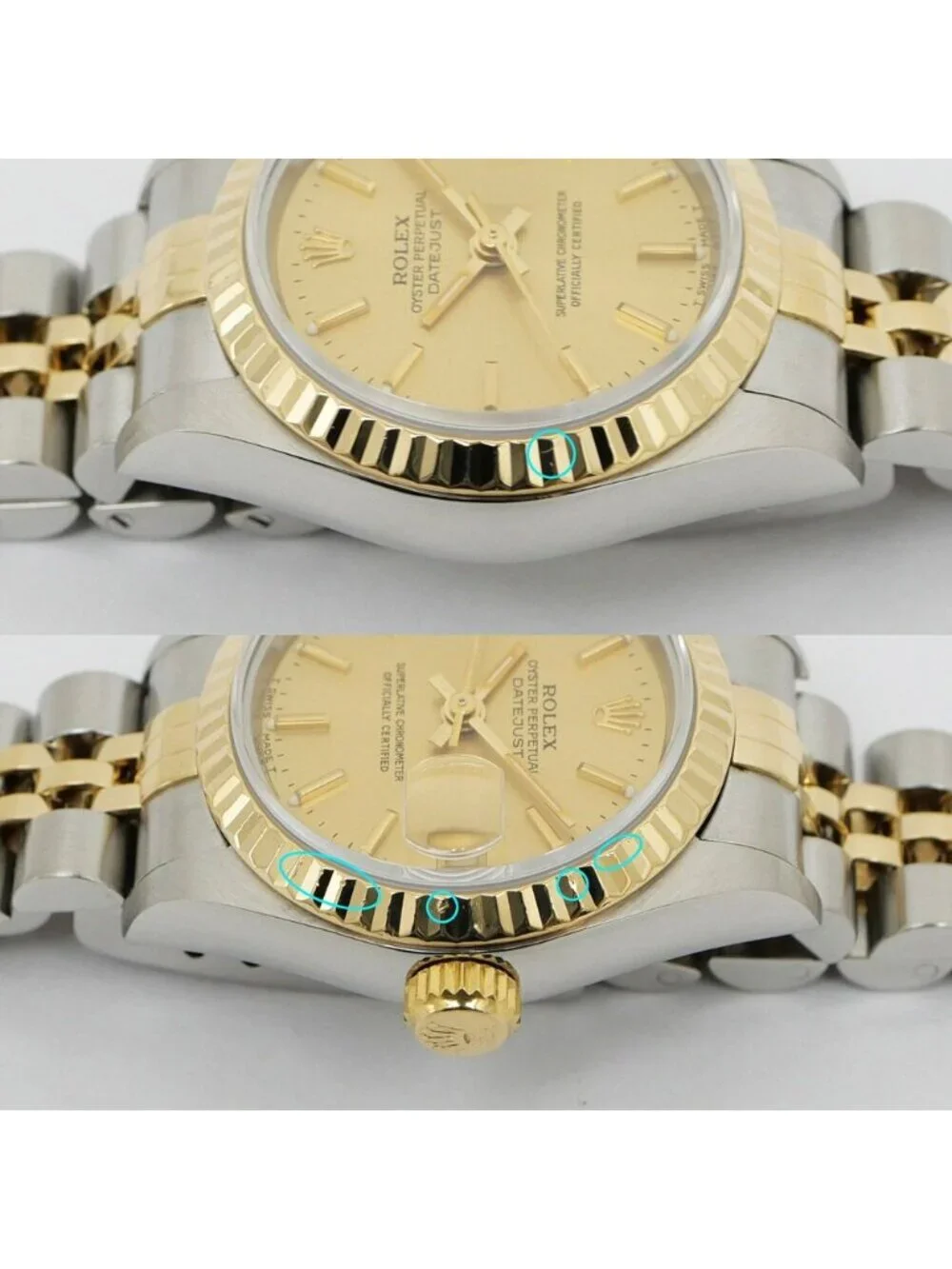 Rolex Datejust Champagne Dial No YG SS Watch Automatic Winding OH Polished